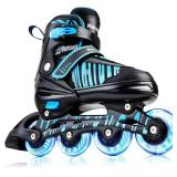 Adjustable Inline Skates with Light Up Wheels for Kids & Adults