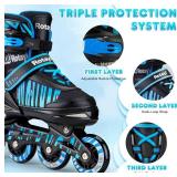 Adjustable Inline Skates with Light Up Wheels for Kids & Adults