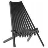 $110 Flash Furniture Delia Folding Chair - Acacia Wood, Black