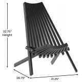 $110 Flash Furniture Delia Folding Chair - Acacia Wood, Black