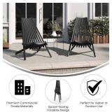 $110 Flash Furniture Delia Folding Chair - Acacia Wood, Black