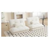 $100 2 of 2 Asahree Floor Sofa, White