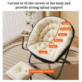 $209 YCKEGEW Folding Papasan Chair Oversized Saucer Chair, Grey