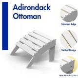 Briopaws Folding Adirondack Ottoman HDPE Footrest White