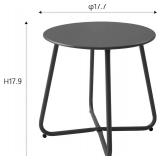 Patio Round Side Table Waterproof Metal Outdoor Table, Sage GREEN.