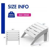 Briopaws Folding Adirondack Ottoman HDPE Footrest White