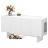 $140 Double Litter Box Enclosure for 2 Boxes, Scandi Style (White)