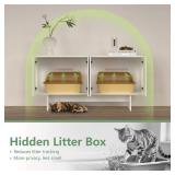 $140 Double Litter Box Enclosure for 2 Boxes, Scandi Style (White)