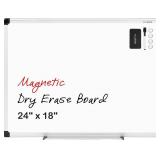 VUSIGN Magnetic White Board 24 x 18 in with Eraser, Marker