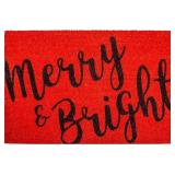 Calloway Mills Merry & Bright Doormat, 24" x 36", Red/Black