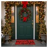 Calloway Mills Merry & Bright Doormat, 24" x 36", Red/Black