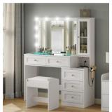 $250 CollaredEagle 43" W Vanity Desk, White