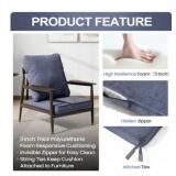 Crestlive Chair Cushion with Water-Resistant Cover 22x21 Sky Blue