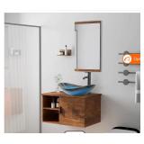 28 floating vanity in brown