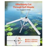 $59 VEVOR Lake Weed Cutter, 48 in Cut Width, Steel Blades, 30 ft Rope