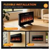 $200 MCQ 36-inch Electric Fireplace, 5000BTU, 1500W/750W, Wall, Black