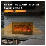 $200 MCQ 36-inch Electric Fireplace, 5000BTU, 1500W/750W, Wall, Black