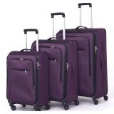 $104 3pc Softside Luggage Set with Spinner Wheels 28/24/20in Purple