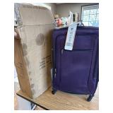 $104 3pc Softside Luggage Set with Spinner Wheels 28/24/20in Purple