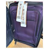 $104 3pc Softside Luggage Set with Spinner Wheels 28/24/20in Purple