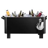 $160 EDOSTORY 80 Quart Rolling Ice Chest Cooler Cart with Ice Scoop