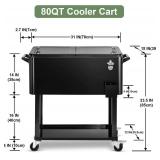 $160 EDOSTORY 80 Quart Rolling Ice Chest Cooler Cart with Ice Scoop
