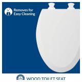 Bemis 1500EC 390 Lift-Off Wood Elongated Toilet Seat, Cotton White