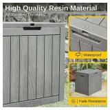 $70 EAST OAK 31 Gal Deck Box with Padlock, Indoor/Outdoor Grey