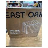 $70 EAST OAK 31 Gal Deck Box with Padlock, Indoor/Outdoor Grey