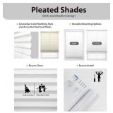 DEZ FURNISHINGS Cordless Light Pleated Shade, 30W x 48H, Ecru