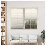 DEZ FURNISHINGS Cordless Light Pleated Shade, 30W x 48H, Ecru