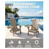 Adirondack Chair HDPE Folding with Cup Holder, Weather-Resistant