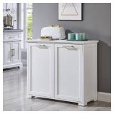 $160 OLD CAPTAIN Double Tilt-Out Trash Cabinet, Wooden Kitchen Holder