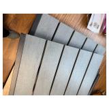 Stackable Gray Wooden Metal Outdoor Dining Chair (2-Pack)