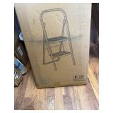 Soctone 2-Step Folding Ladder with Handrails, Anti-Slip, 330 lb