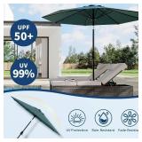 $70 Garvee 9 ft Patio Umbrella Crank Tilt UV Protection, 8 Ribs