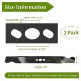 21" Mower Blade, Oval Center Hole, 2 Pack, for Murray/HyperTough