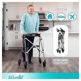 $188 Stander Space Saver Rollator: Folding Walker, 4-Wheel, Seat