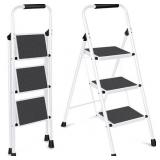 $99 3-Step Folding Ladder with Wide Anti-Slip Pedals, 330lb Steel
