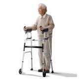 $59 VEVOR 2-in-1 Folding Walker with Armrests, Height Adjustable