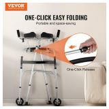 $59 VEVOR 2-in-1 Folding Walker with Armrests, Height Adjustable