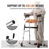 $59 VEVOR 2-in-1 Folding Walker with Armrests, Height Adjustable