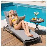 Outdoor Coffee Table with Tempered Glass - 23" Metal Bistro Table