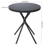 Outdoor Coffee Table with Tempered Glass - 23" Metal Bistro Table