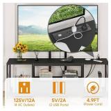 $130 GYIIYUO LED TV Stand with Mount, Power Outlet & Drawers, Black