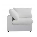 39.3 in. Square Arm 1-Piece Linen Modular Corner Sectional Sofa Couch in Wh