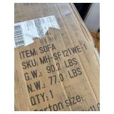 39.3 in. Square Arm 1-Piece Linen Modular Corner Sectional Sofa Couch in Wh