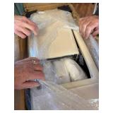 39.3 in. Square Arm 1-Piece Linen Modular Corner Sectional Sofa Couch in Wh