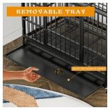 $300 Waleaf 48-Inch Heavy Duty Dog Crate with Wheels & Removable Tray