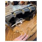 A box of corrugated metal sheeting with posts. 65 x 17